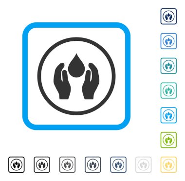 Su bakımı vektör simge çerçeveli