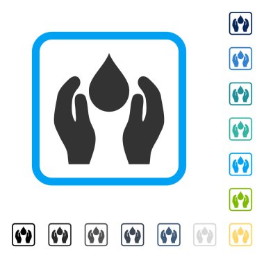 Su bakımı vektör simge çerçeveli