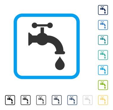 Musluk suyu vektör simge çerçeveli