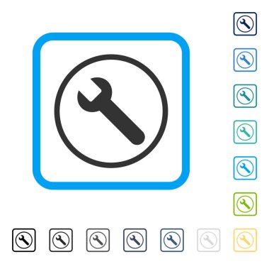İngiliz anahtarı vektör simge çerçeveli