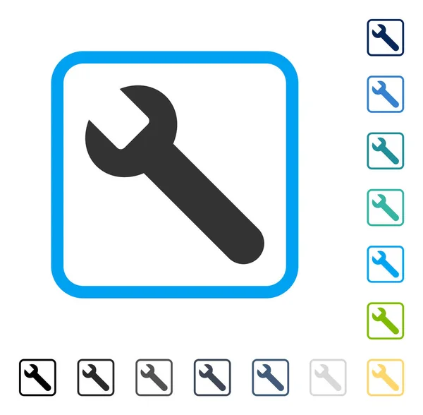 Wrench Framed Vector Icon — Stock Vector