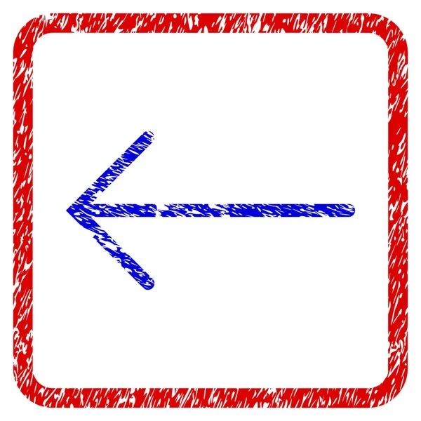 Flecha izquierda Grunge Icono enmarcado — Archivo Imágenes Vectoriales