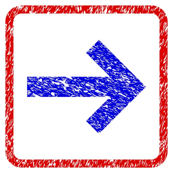 Arrow Right Grunge Framed Icon — Stock Vector