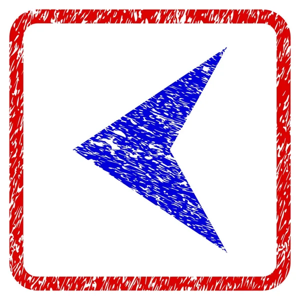 Icono enmarcado de Grunge izquierdo de punta de flecha — Vector de stock