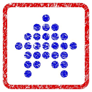 Grunge yukarı noktalı ok simgesi çerçeveli