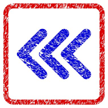 Üçlü ok ucu sol Grunge simgesi çerçeveli