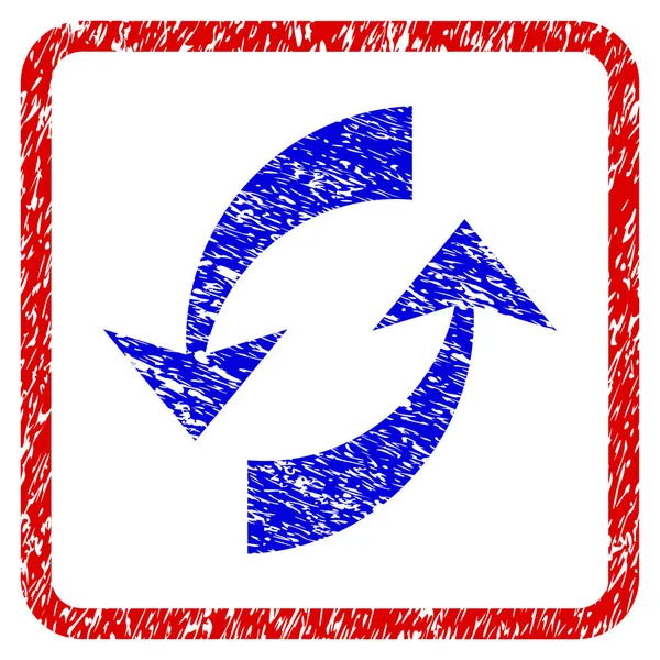 Exchange pijlen Grunge ingelijst pictogram — Stockvector