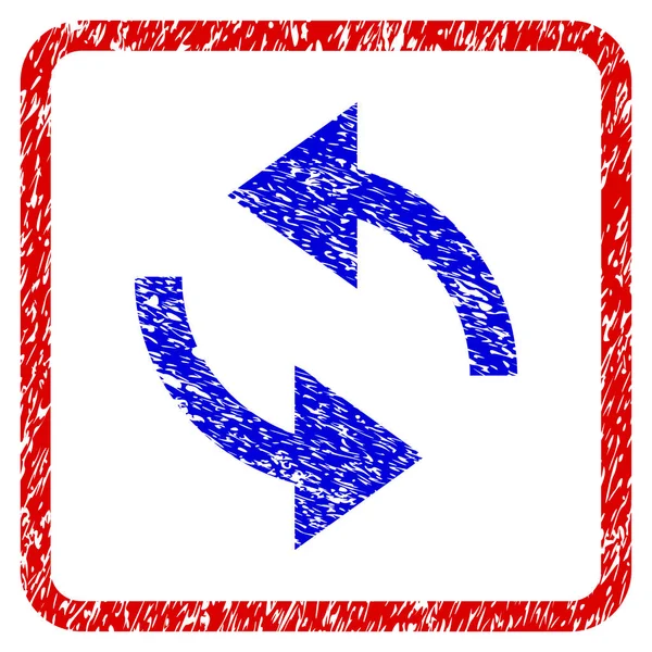 Exchange pijlen Grunge ingelijst pictogram — Stockvector