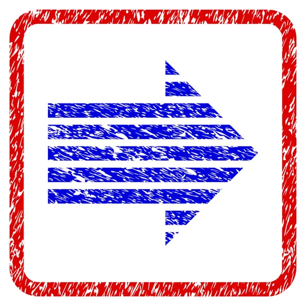 Stripe Arrow Right Grunge Framed Icon — Stock Vector