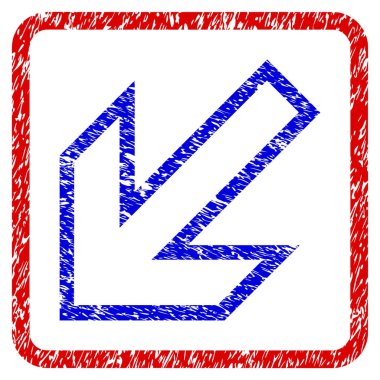 Sol ok Grunge simgesi çerçeveli.