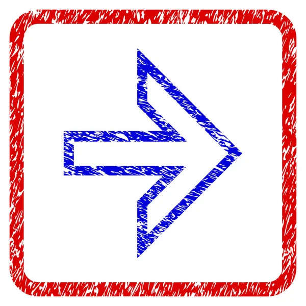 Arrow Right Grunge Framed Icon — Stock Vector