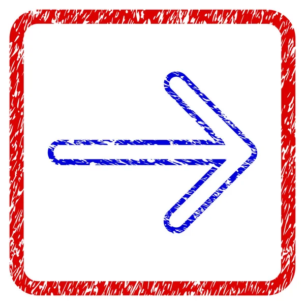 Flecha derecha Grunge Icono enmarcado — Archivo Imágenes Vectoriales