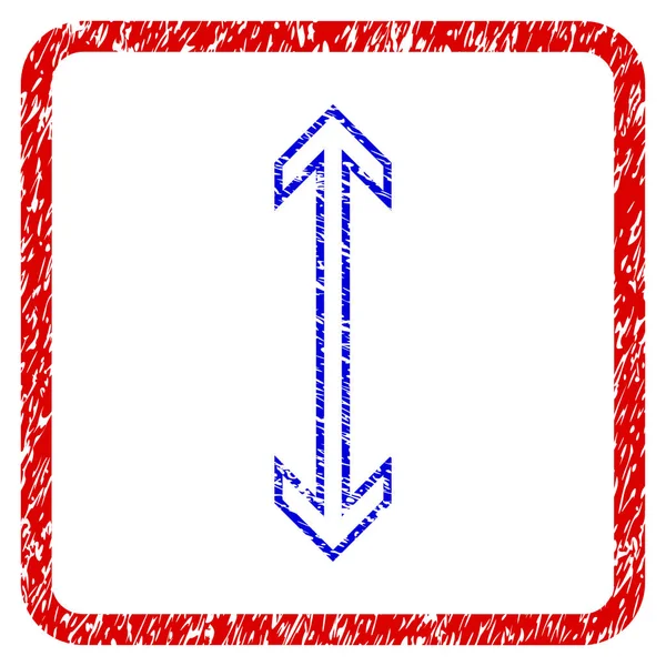 Exchange pijl verticale Grunge ingelijst pictogram — Stockvector