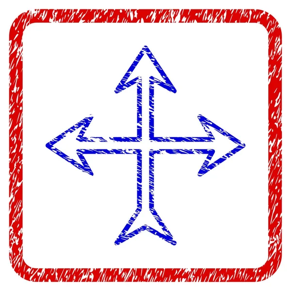 Korsningen pilar Grunge inramade ikonen — Stock vektor
