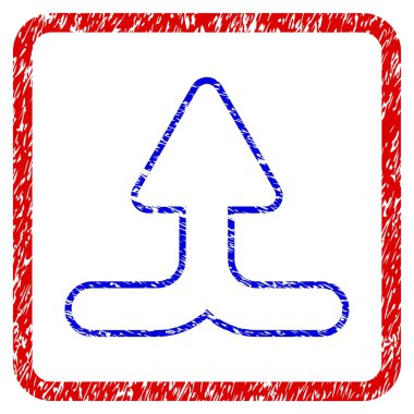 Grunge çerçeveli simgesi yukarı ok birleştirmek