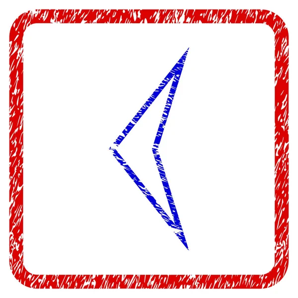Icono enmarcado de Grunge izquierdo de punta de flecha — Vector de stock