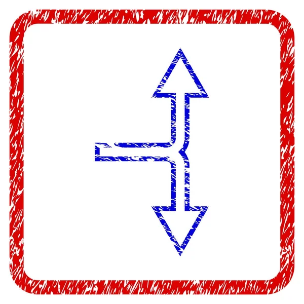 Keuze pijl-omhoog of omlaag Grunge ingelijst pictogram — Stockvector