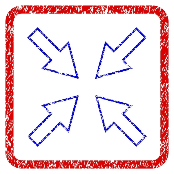 Compacte pijlen Grunge ingelijst pictogram — Stockvector