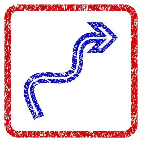 曲線の矢印グランジ フレーム アイコン — ストックベクタ