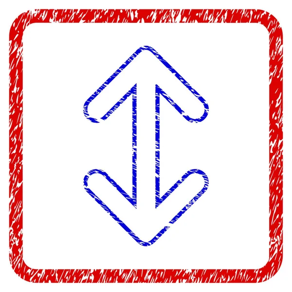Flip pijlen verticale Grunge ingelijst pictogram — Stockvector