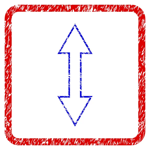 Flip Vertical Grunge Framed Icon — Stock Vector