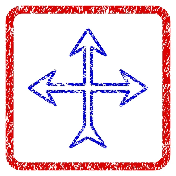 Snijpunt pijlen Grunge ingelijst pictogram — Stockvector