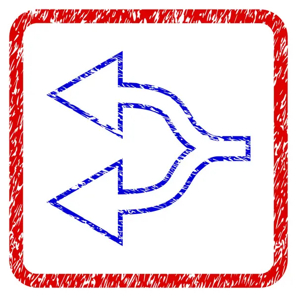 Flèche de jonction gauche Grunge Framed Icône — Image vectorielle