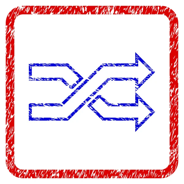 Mix pijlen horizontale Grunge ingelijst pictogram — Stockvector