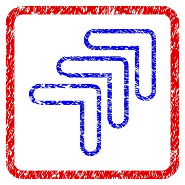 Grunge yukarı Üç Kişilik işaretçi simgesi çerçeveli