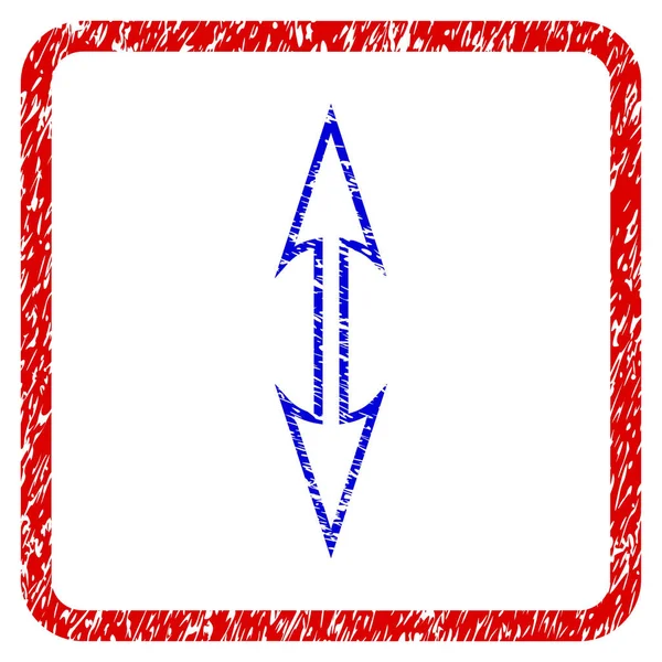 Grootte pijl verticale Grunge ingelijst pictogram — Stockvector