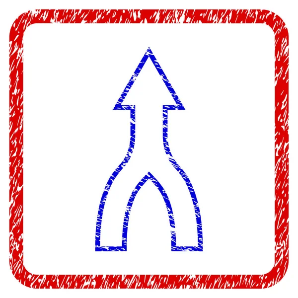 Pijl-omhoog of Grunge ingelijste pictogram verenigen — Stockvector