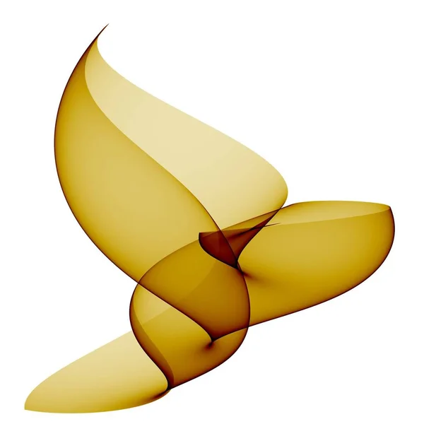 计算机生成的3D 黄色香蕉在白色背景 抽象分形 — 图库照片