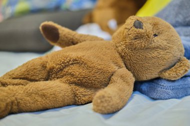 kahverengi oyuncak ayı çocuk odasında..