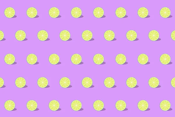 Açık pembe arka planda limon dilimli kusursuz desen. Moda güneş ışığı yaz şablonu. Minimum yaz konsepti. Pastel renk tasarımı.