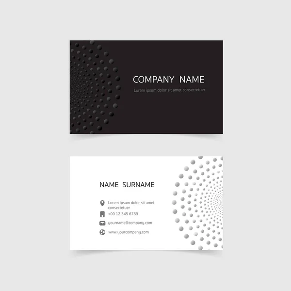 Minimal Business Card Print Template Design Black White Color Simple — Stock Vector
