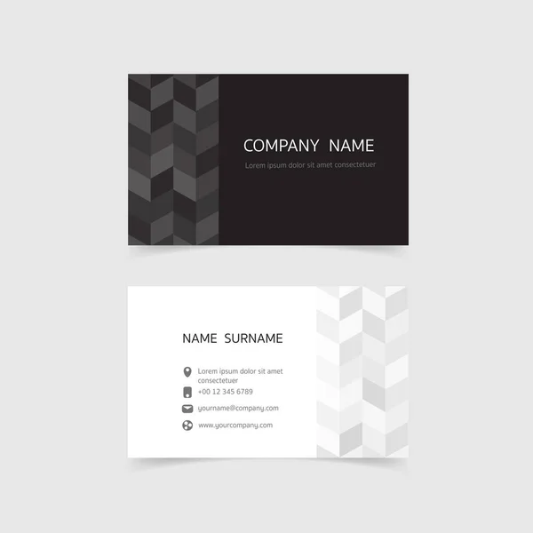 Minimal Business Card Print Template Design Black White Color Simple — Stock Vector