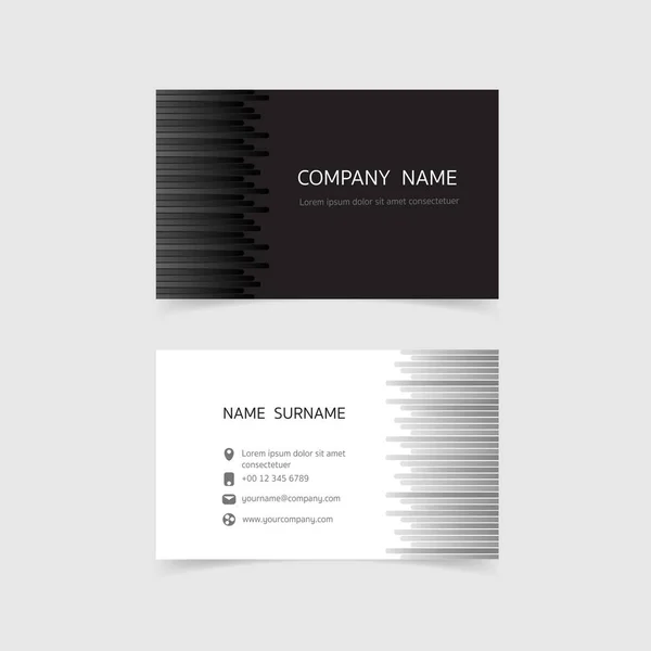 Minimal Business Card Print Template Design Black White Color Simple — Stock Vector