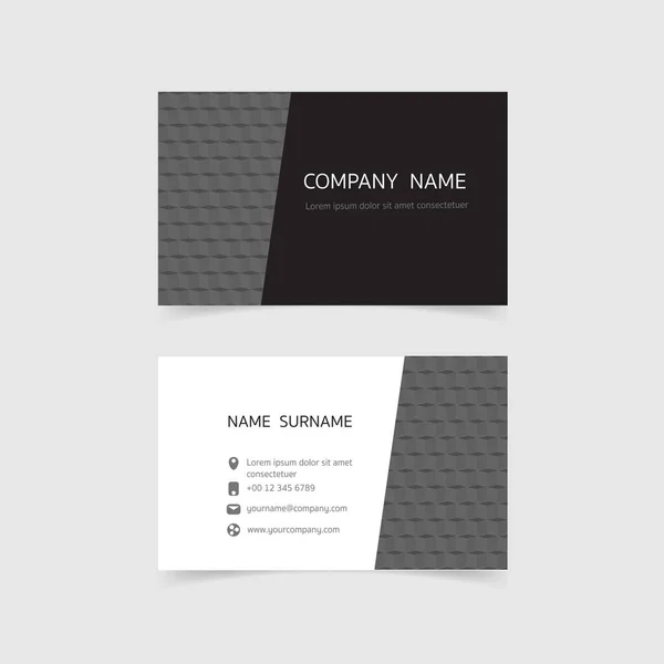 Minimal Business Card Print Template Design Black White Color Simple — Stock Vector