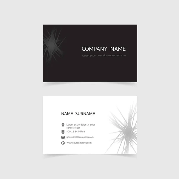 Minimal Business Card Print Template Design Μαύρο Λευκό Χρώμα Και — Διανυσματικό Αρχείο