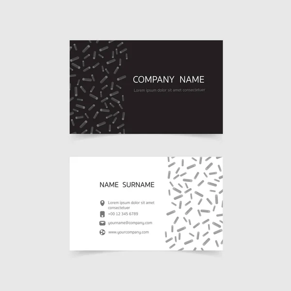 Minimal Business Card Print Template Design Μαύρο Λευκό Χρώμα Και — Διανυσματικό Αρχείο