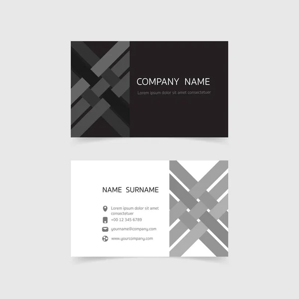 Minimal Business Card Print Template Design Μαύρο Λευκό Χρώμα Και — Διανυσματικό Αρχείο