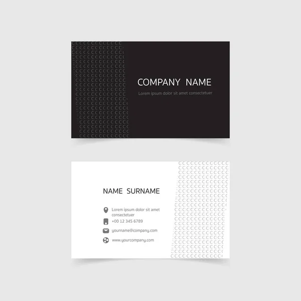 Minimal Business Card Print Template Design Μαύρο Λευκό Χρώμα Και — Διανυσματικό Αρχείο