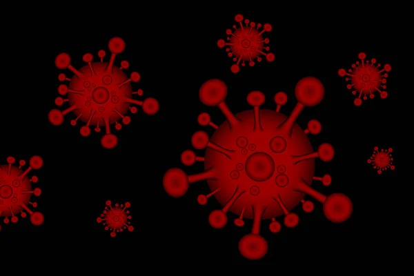 Coronavirus Covid Fondo Microbiología Médica Concepto Virología Vista Microscópica Las — Vector de stock