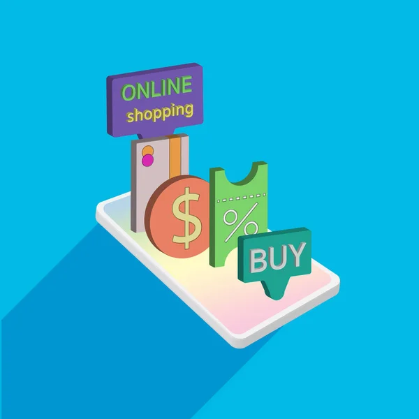 Mobil Uygulama ya da Web sitesi, İş ve Dijital pazarlama konsepti, E-Ticari Telefon İnternet afiş şablonları, Vektör illüstrasyon tasarımı,