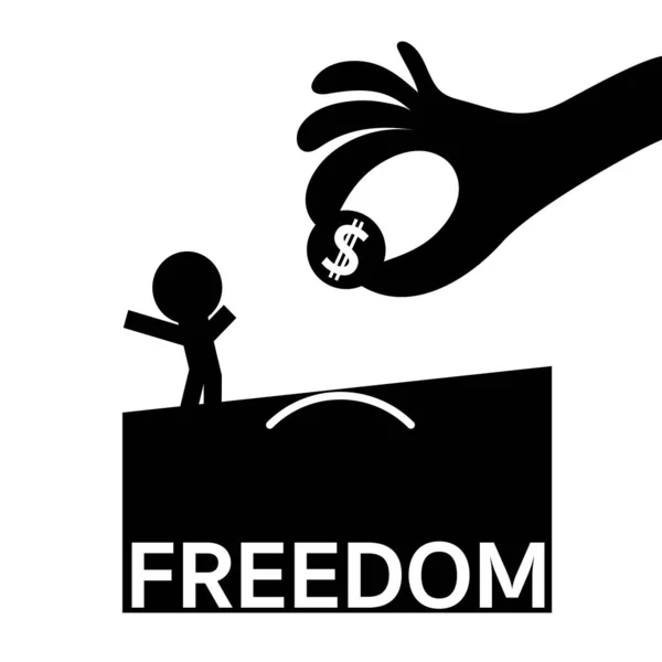 Özgürlük bankası ve madeni para. Siyah simge beyaz arkaplanda izole edildi. Para biriktirmek ve biriktirmek. Düz vektör illüstrasyon tasarımı.