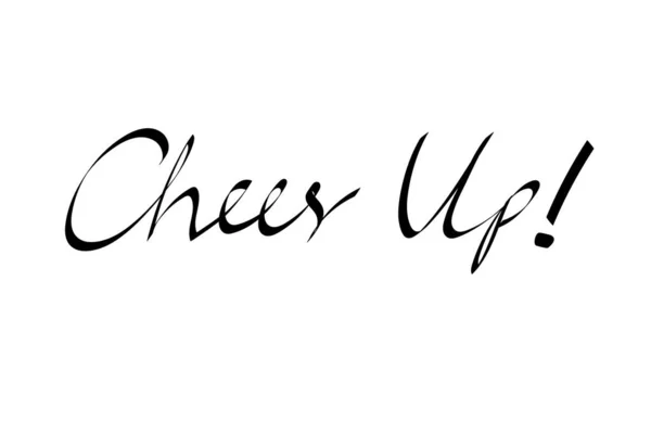 El yazısı yazısını neşelendir. Renk Kombinasyonları beyaz arkaplanda izole edilmiş Neşelendir metni. Selamlama ve pankart için vektör illüstrasyon tasarımı,