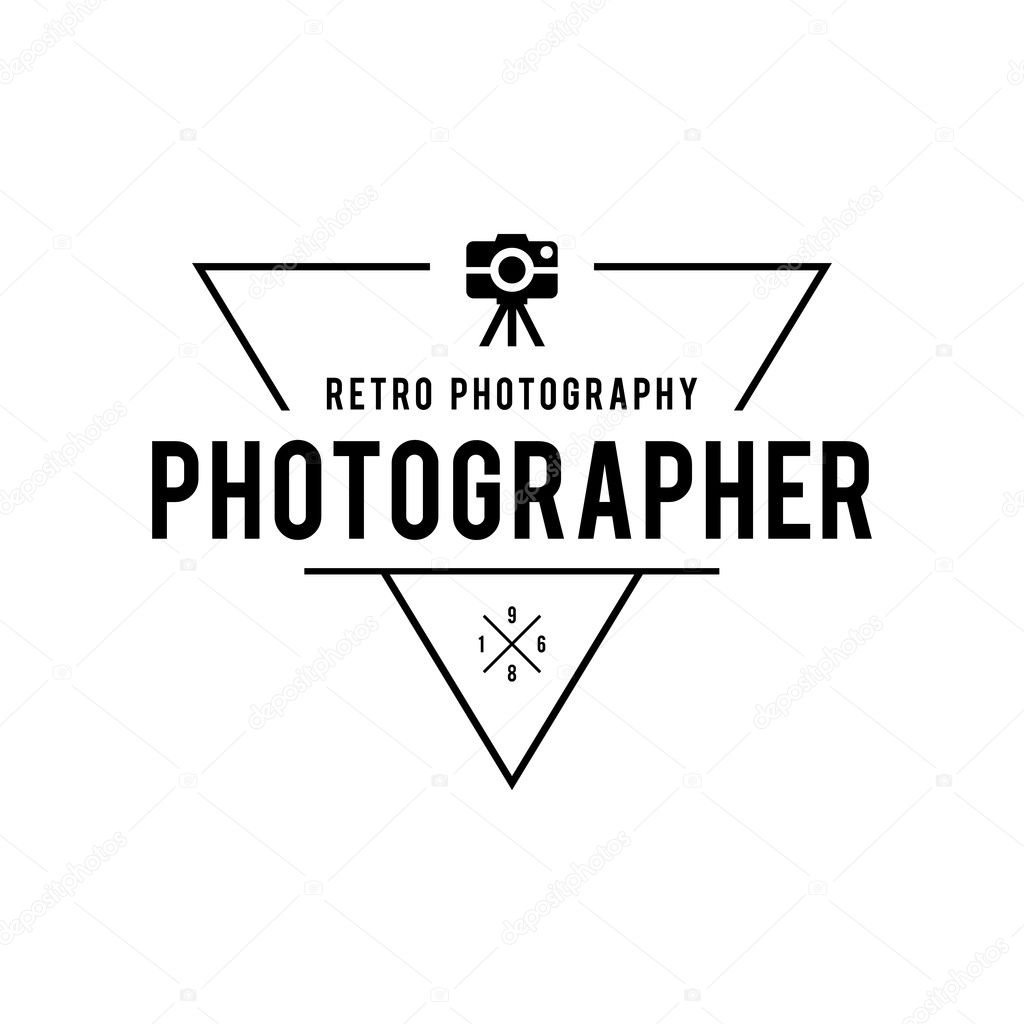 Photography Logos, Badges and Labels Design Elements set. Photo camera vintage style objects, retro vector illustration.