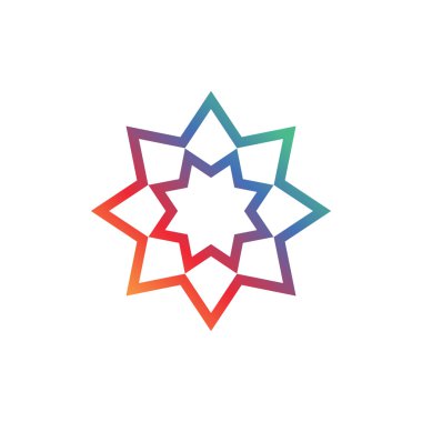 Geometrik yıldız logo tasarım şablonu