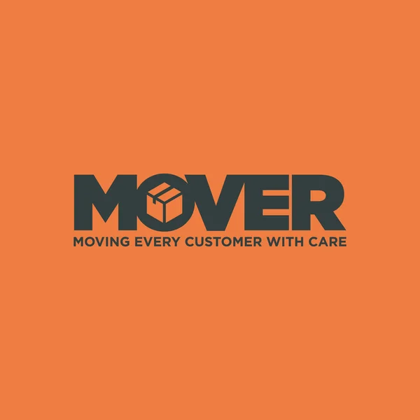 Clever Typography Moving business service. Graphiques vectoriels représentant le concept de déplacement — Image vectorielle