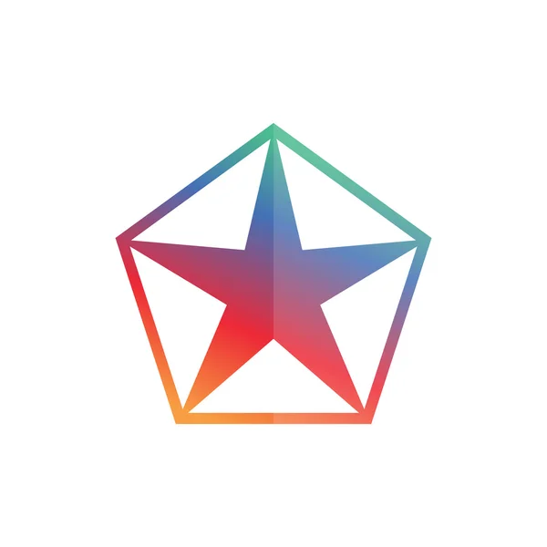 Geometrische ontwerpsjabloon met Star-logo — Stockvector